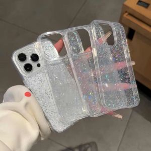 💯【Phone Case】+FREE Shipping 💯 Glitter Sparkling Bling Phone Case Suitable For iPhone 16 15 14 13 12 11 Pro Max 14 15 16 Plus 12 13 Mini Soft Transparent Protection Back Cover Funda