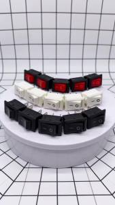 10pcs/lot SPST KCD1 2PIN On/Off Square Black Red White Button Rocker Switchs DC AC 3A/250V Car Dash Dashboard Plastic