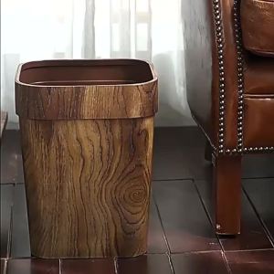 MOLORE | Wood Grain Vintage Creative Large Household Trash Can