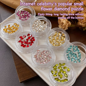 Kaniu Flashy Fortune Flower Nail Art Piled-Up Diamonds High-Quality K9 3D Five-Petaled Flower Teardrop-Shaped Unique Jewelry