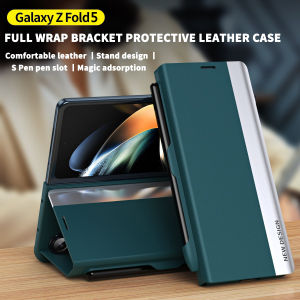 For Samsung Galaxy Z Fold 7 Fold 6 Fold 5 Fold 4 Fold 3 Leather Holster Pen Slot Case With S Pen Anti-drop Cover