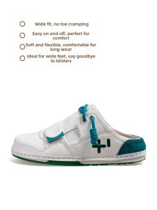 THEMULE | Wide Comfortable Cute Canvas Shoes Semi-Enclosed Slip-Ons