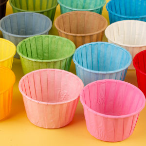 Disposable Paper Cup Cake Cup with Roll Edge Oil Resistant High Temperature Resistant Tulip Cup for Oven Use Baking Kitchen Tool