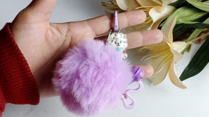 Gantungan Kunci Manik Manik Hand Made Warna Purple Dan Clay BT21i Lucu Dan Unik (1BTSGC29)