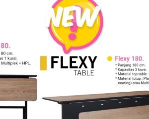 Meja Training Meja Banquet Meja Lipat Meja IBM Roda - Seahorse FLEXY 180x45 Multiplek HPL