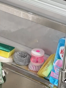 SAIYG Sponge Holder Kitchen Bathroom Sink Organizer Rack Dishwashing Cloth Holder Hanging Drain Rack