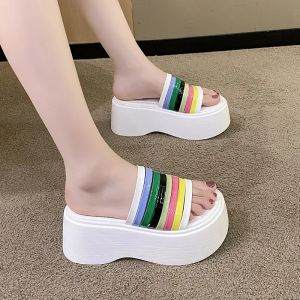 Slippers Women New Style 2024 Sponge Bottom Fashionable Wedge Slippers for Women