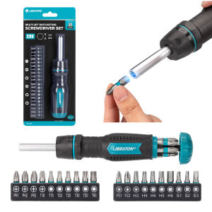LIBRATON Ratchet Screwdriver Set 33-in-1 Magnetic Screw Hand Tool Attachments Multi-bit Ratcheting Screwdriver Set for Home Car