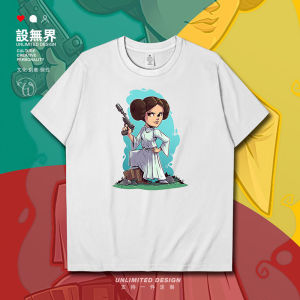 Hot Toys | Star Wars Movie Princess Leia - Pure Cotton Casual Short-sleeved Adult and Childrens T-shirt for Fashion and Comfort