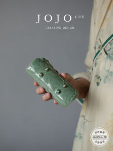 Handmade Blue Glazed Tea Spoon with Floating Lotus And Frog Design by JOJOS L. PD.RuKiln Chinese Style Tea Ceremony Essential