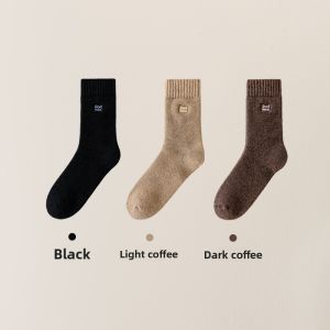 Miiow | Mens Winter Thickened Wool Socks Ultra Thick Fleece Lined High Tube Mid Tube Cotton Socks Warm Long Winter Stockings