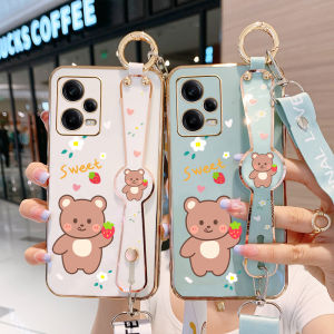 Redmi Note12 pro Silicone Case Full Cover Protection Exploration Edition Wristband Anti-fall Soft Shell Lanyard Eco-friendly