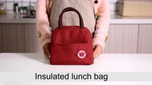 WG-01 Portable Large Waterproof Thermal Insulation Food Lunch Box Bag Canvas Aluminum Film