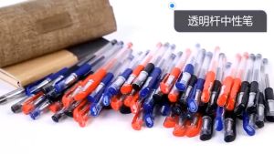 🔥chageey👍 20pcs BallPen set 1 box Gel Pen Black Blue Red Ink 0.5 mm ball pen sign pen Rods Refill School Stationery