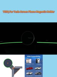 TEEQ For Tesla Model Y Junipe 2025 Model 3 HIGHLAND 2024 Cybertruck BYD Car Phone Mount Holder 15W Magnetic Wireless Charger