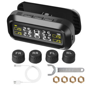 Temperature Warning Fuel Save Solar TPMS With 4 External Sensors Car Tyre Pressure Monitor Tire Pressure Monitoring System