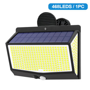 NEWSTYLE | Solar Lights Outdoor with Motion 468LED Clip-On 3 Modes Solar Wall Lamp Super Bright Solar Powered Security Wall Light