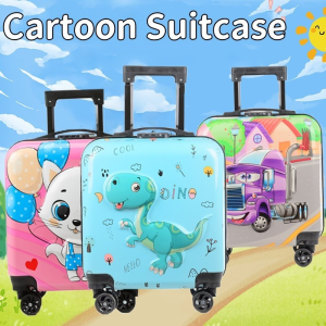 18Inch Cartoon Dinosaur Zebra Kitten Cat Kitten Luggage Kids Password Lock Travel Trolley Box