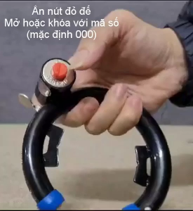 Khóa số xe đạp hình móng ngựa loại 3 mã số thay đổi được