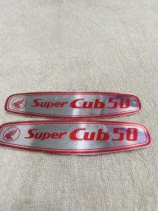 Bộ gồm 2 miếng tem Super cub 50 đời 78 màu đỏ zin thái siêu đẹp