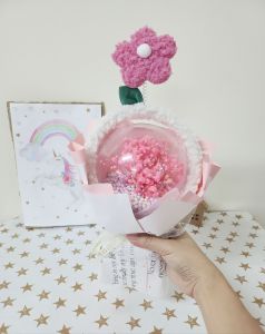 Arcylic Ball Dry Flowers Sky Full of Star Boutique with Gift Bag