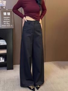 High Waisted Straight Leg Casual Pants