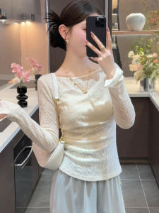 YUFUQING | Áo thun dài tay phong cách Pháp Pure Desire dành cho nữ mùa xuân 2025 thiết kế mới thường ngày thanh lịch áo thun dài tay