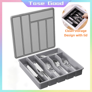 Tase Good Cutlery Organizer With CoverUtensil Organizer For DrawerSpoon And Fork OrganizerCutlery Divider