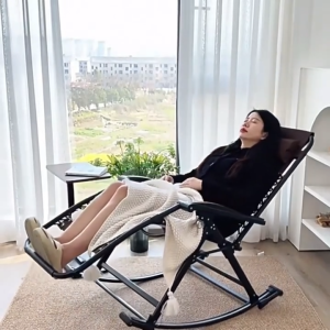 Foldable Chair Rattan Recliner Chair Portable Outdoor Leisure Lazy Chair Outdoor Multifunction Office Nap Bed