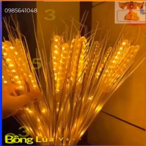 Đèn LED Trang Trí Hình Bông Lúa Bó 5/10/15/20 Bông Màu Vàng Ấm Tặng kèm phích cắm dùng điện 220v