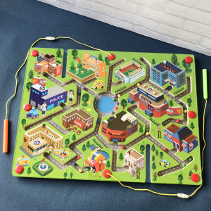 MENGTELI | Educational Wooden Magnetic Maze Toy for Children 2-5 Years Old