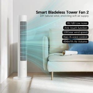 Xiaomi Smart Bladeless Tower Fan 2 DC Frequency Conversion Standing Fan Soft Wind Quiet Energy-Saving Mi Home APP Control for Home Office小米塔扇