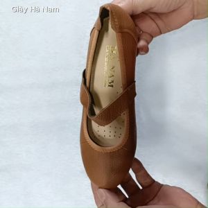 Giày Nữ Búp Bê Đế Xuồng HA NAM Da Bò Thật Thời Trang Cao Cấp 5cm GBBN2058