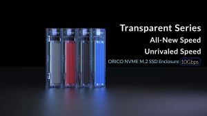 ORICO M2 SSD Case NVME SSD Enclosure M.2 to USB Type C Transparent Hard Drive Enclosure for NVME PCIE NGFF SATA M/B Key SSD Disk