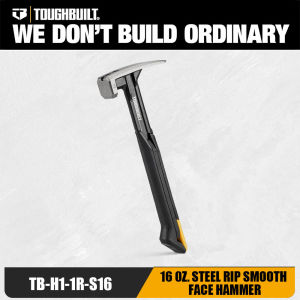 1pc TOUGHBUILT Steel Rip Hammer 16 OZ with Smooth Face Plastic Non-slip Handle Claw Hammer TB-H1-1R-S16