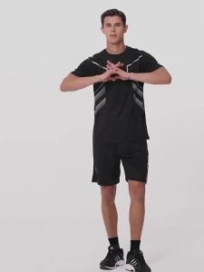 Dry Fit Shirt For Men Round Neck Breathable Tops Outdoor Running Sweatshirt Gym T-Shirt Mens Jersey