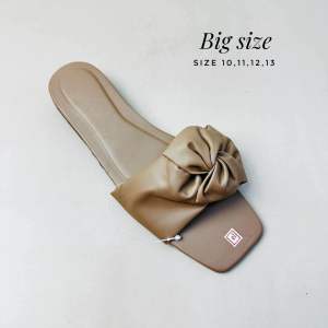 Plus size synthetic leather casual flat sandals for women