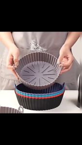 4Pcs Air Fryer Egg Poacher Cups Silicone Cake Muffins Cupcakes Moulds Baking Custard Tart Pie Desserts Egg Poaching Maker