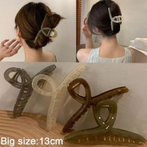 เครื่องทำบำรุงเนื้อเยื่อในรูปลักษณ์ กระเป๋าบริเวณ 13x10 เซนติเมตร สไตล์เกาหลีพลาสติกกิ๊บ กิ๊บที่เรียบง่ายผมกรงเล็บคลิปสำหรับผู้หญิงแฟชั่นสาวอุปกรณ์ (Acetate)