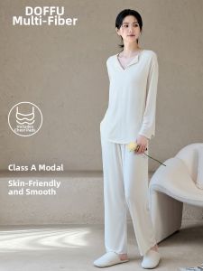 Modal Padded Long Sleeve Womens Pajama Set