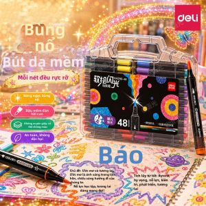 deli | Bút Lông Lấp Lánh cho Trẻ Em An Toàn Không Độc Màu Sắc