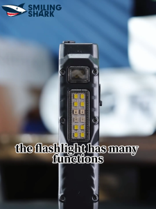 【9000LM】ไฟฉาย LED ฉลามยิ้มมี9โหมดพร้อมซังทำงานแสง Type-C ไฟฉายชาร์จไฟได้นำคลิปกันน้ำไฟฉุกเฉินด้านนอก SD5308