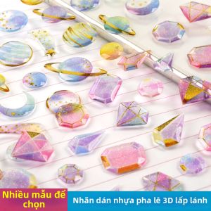 Shanle | Shiny Gemstone Shape Gilded 3D Crystal Diamond Sticker Decorative Stickers