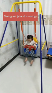 Kids Swing Set With Metal Stand Toddler Safety Swing Seat Backyard Indoor Outdoor Children Play Swing