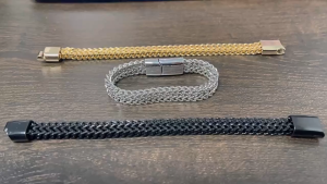 Hip Hop Braided Double Row Cuban Bracelet Stainless Steel Men 19cm 21cm 23cm