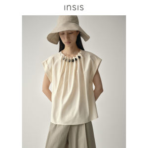 INSIS FEMME | Beaded Series Linen Cotton Design Flying Sleeve Blouse
