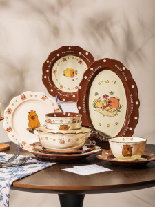 JINGDITAOCI | Cute Cartoon Tableware Set