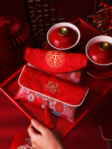 Large Size Wedding Ceremony Red Envelope Bags Fabric Art Engagement Money Seal Fees Chinese Style Marriage Celebration Gifts