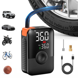 150PSI Cordless Mini Tire Inflator Rechargeable Air Compressor Pressure Gauge LED Portable for Car Motorcycle Bicycle Ball