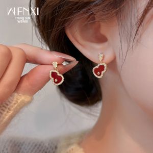 WENXI | Auspicious Gourd Red Delicate Tiny Earrings